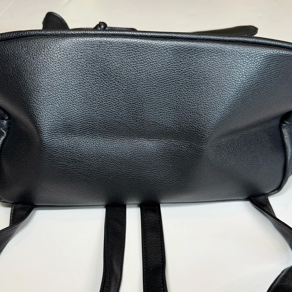 VS Black Faux Leather Backpack Carryall NWT